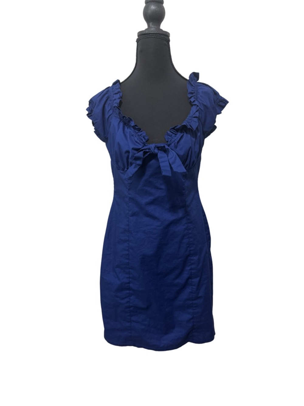 miami Ruffled Tie-Front Mini Dress in Royal Blue